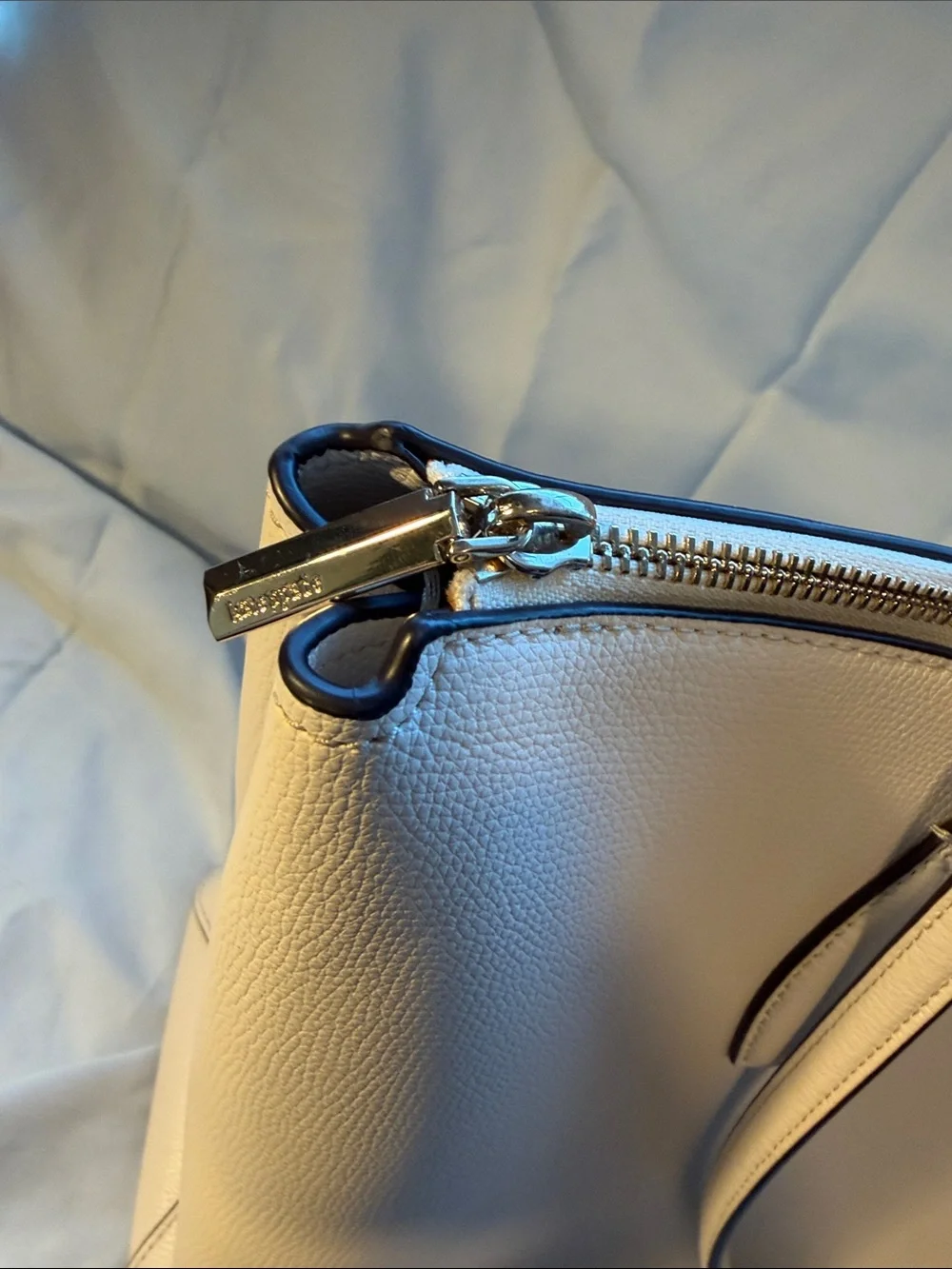 Kate Spade Cream Leather 13” Laptop Work Tote with dust bag